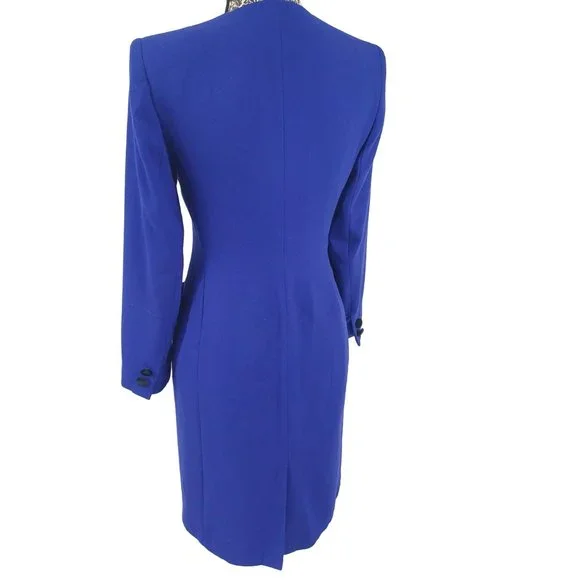 KASPER Button Front LS Crepe Coat Dress 2P - Picture 4 of 5